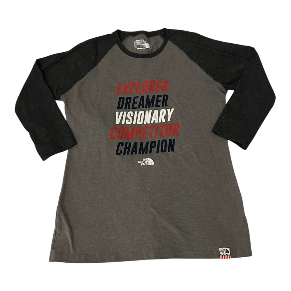 THE NORTH FACE Women's CLASSIC FIT Raglan Baseball T-Shirt Sz M Explorer Dreamer